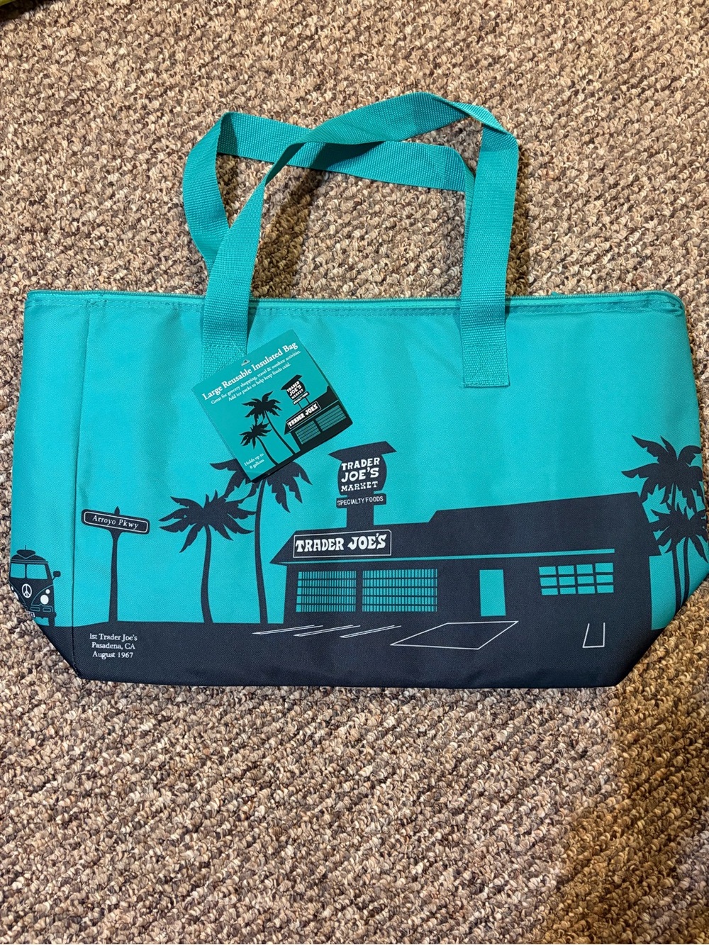 Trader Joe's large Teal insulated cooler bag